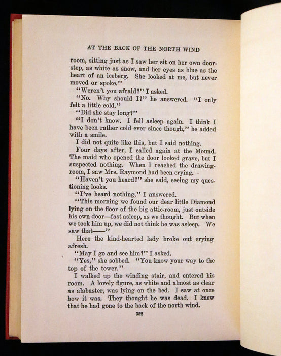 1909 Rare Book - At the Back of the North Wind illustrated by Maria L. Kirk with the Scarce Dust Jacket.