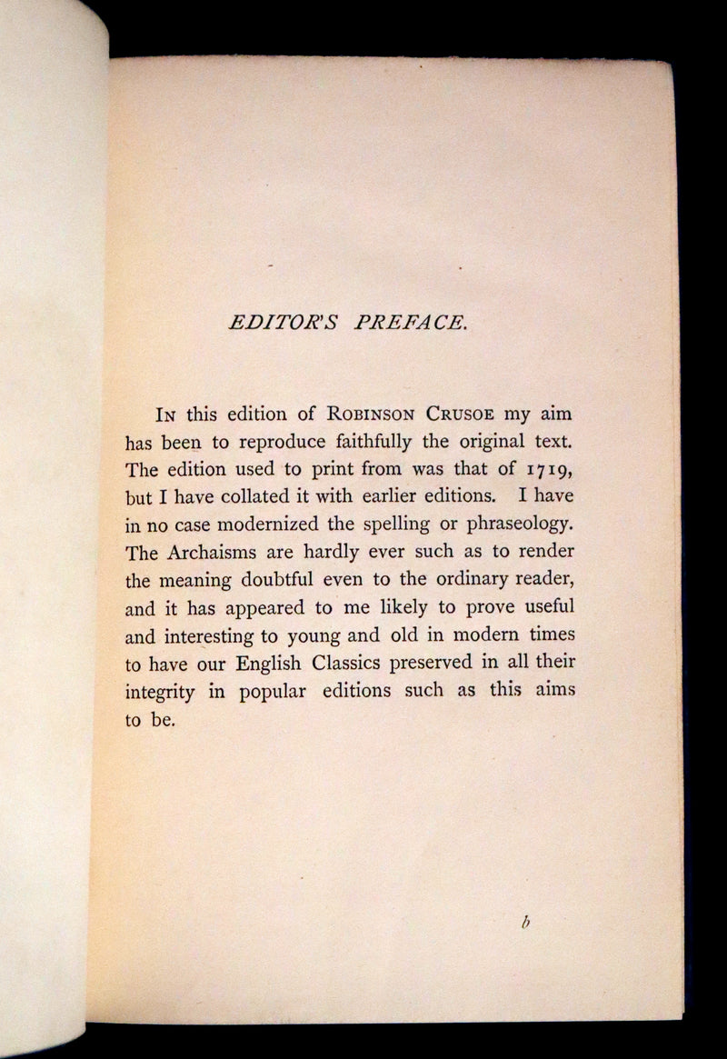 1866 Rare Book - The Life and Strange Surprising Adventures of Robinson Crusoe, edited after the original 1719 edition.