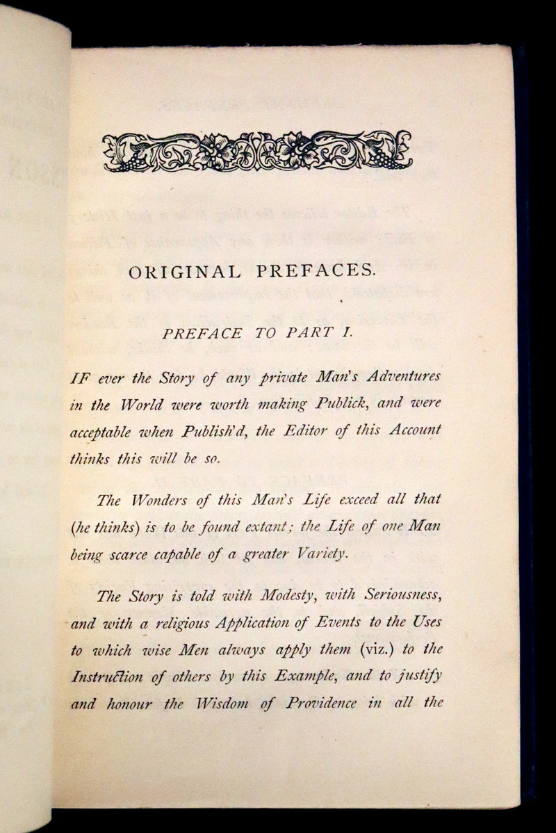 1866 Rare Book - The Life and Strange Surprising Adventures of Robinson Crusoe, edited after the original 1719 edition.