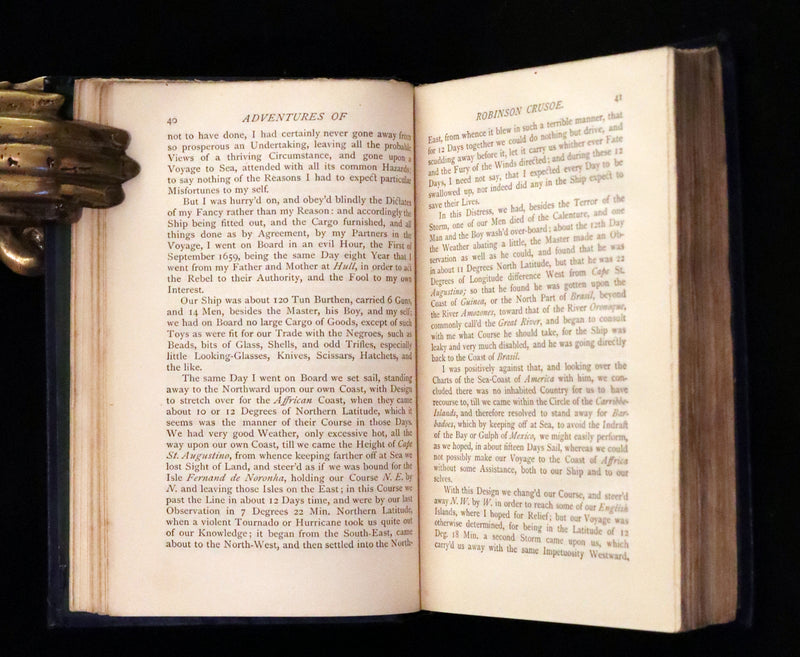 1866 Rare Book - The Life and Strange Surprising Adventures of Robinson Crusoe, edited after the original 1719 edition.