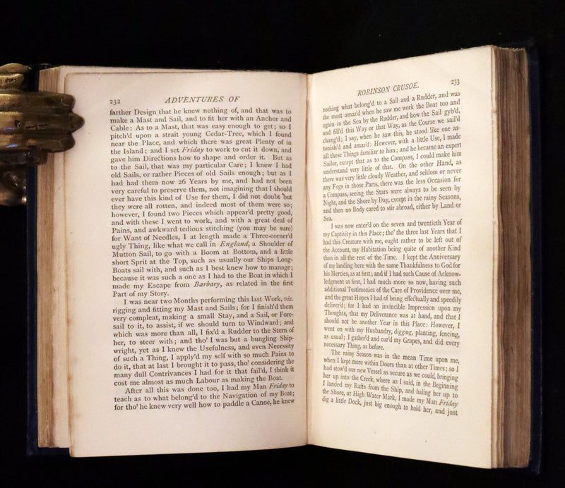 1866 Rare Book - The Life and Strange Surprising Adventures of Robinson Crusoe, edited after the original 1719 edition.