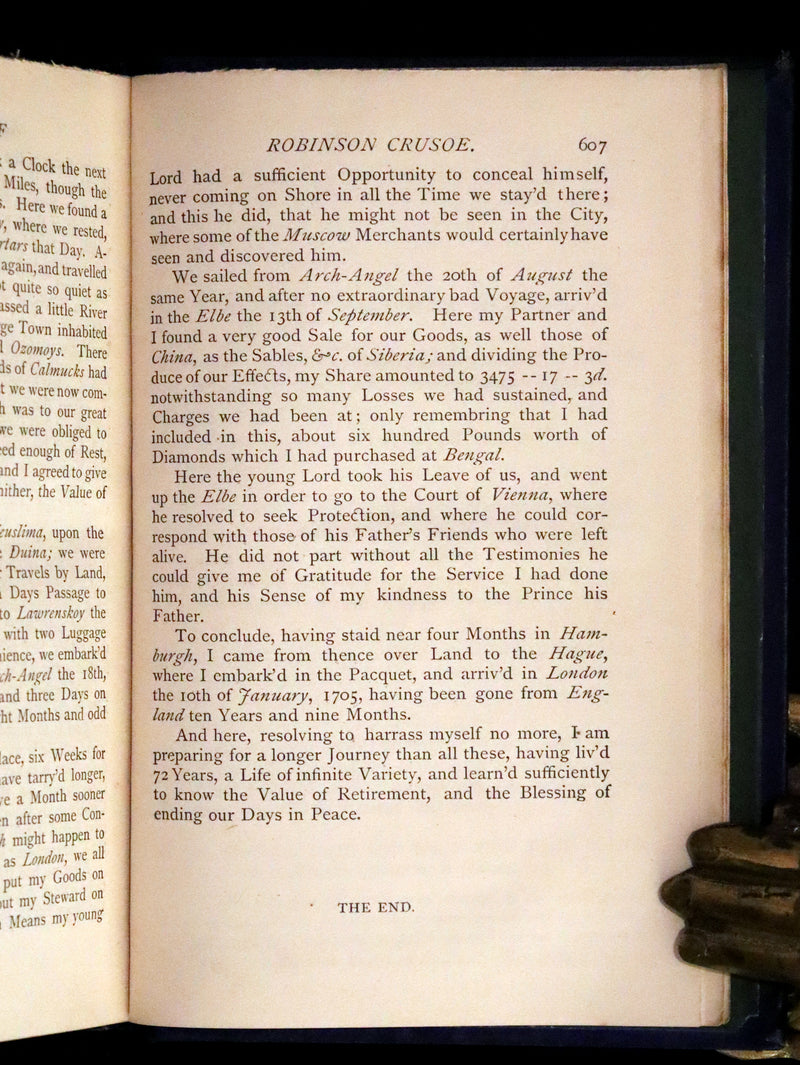 1866 Rare Book - The Life and Strange Surprising Adventures of Robinson Crusoe, edited after the original 1719 edition.