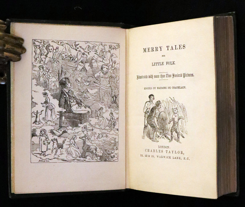 1880 Rare Victorian Book - Forty Favorite Fairy Tales, Merry Tales for Little Folk Illustrated.