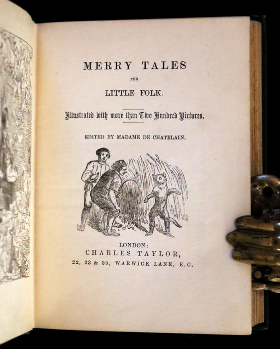 1880 Rare Victorian Book - Forty Favorite Fairy Tales, Merry Tales for Little Folk Illustrated.