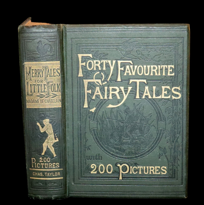 1880 Rare Victorian Book - Forty Favorite Fairy Tales, Merry Tales for Little Folk Illustrated.