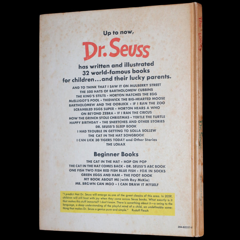 1971 Rare First Edition - The Lorax by Dr. Seuss.