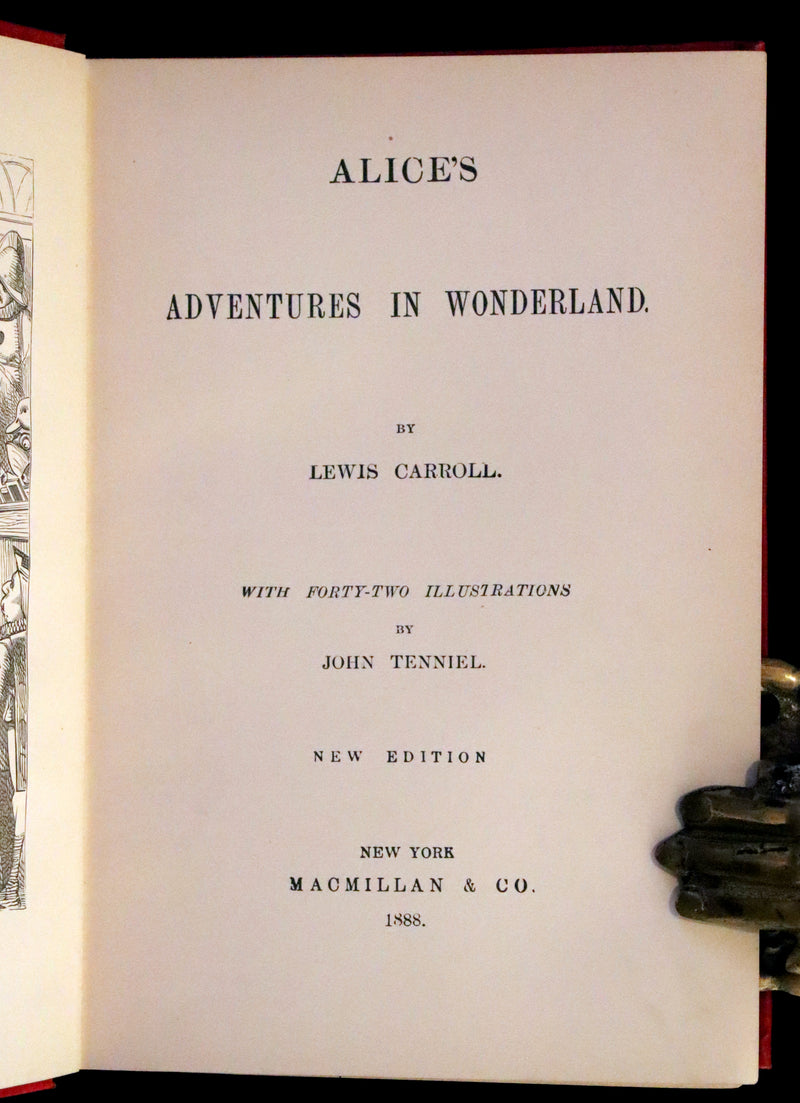 1888 Scarce early edition - Alice's Adventures in Wonderland by Lewis Carroll.