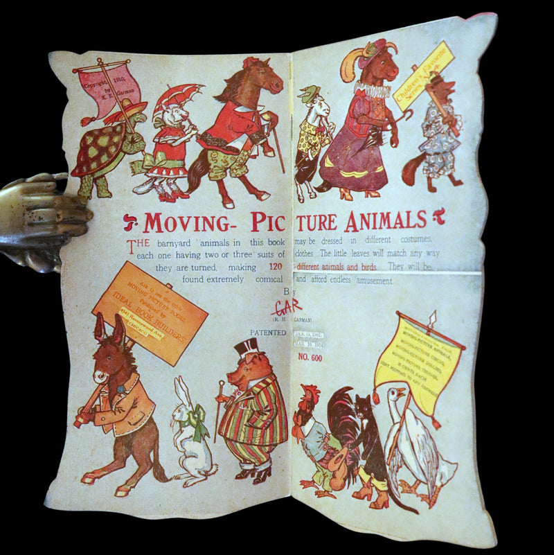 1914 Rare Book - Moving Picture Animals with 120 Different Animals and Birds by R. H. Garman.