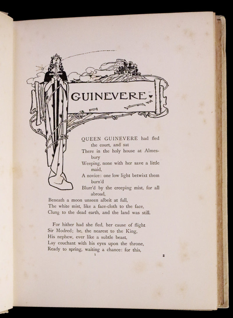 1912 Rare First Edition - Tennyson's Guinevere Illustrated by Pre-Raphaelite Florence Harrison.