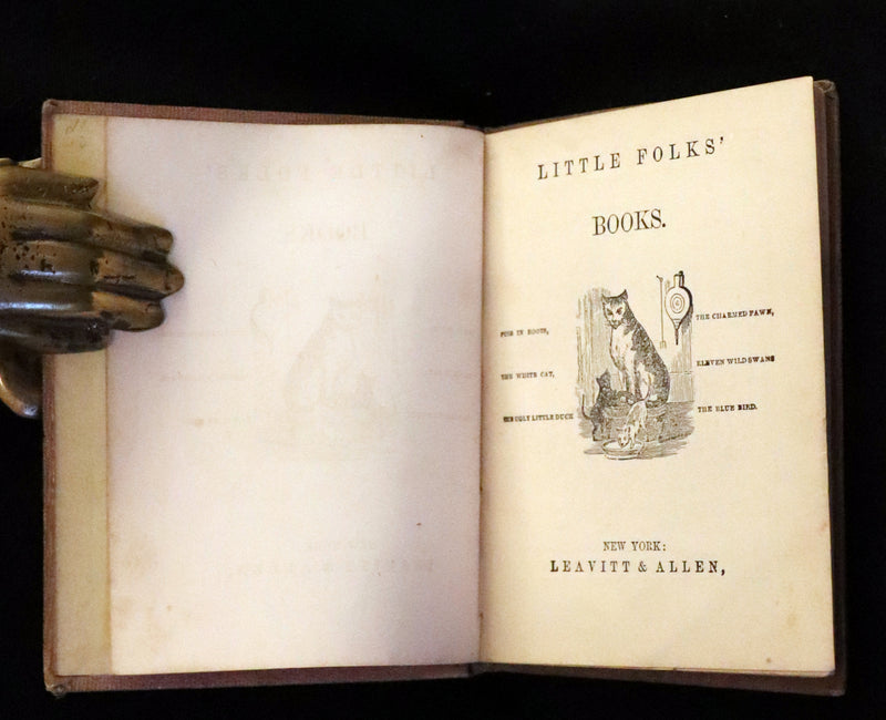 1840 Scarce Book - Little Folk Fairy Tales, Puss in Boots, The White Cat, The Ugly Little Duck, ... Illustrated.