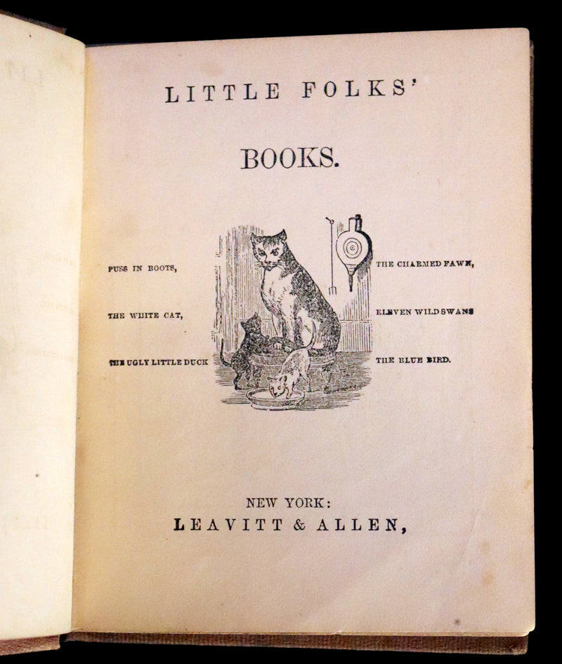 1840 Scarce Book - Little Folk Fairy Tales, Puss in Boots, The White Cat, The Ugly Little Duck, ... Illustrated.