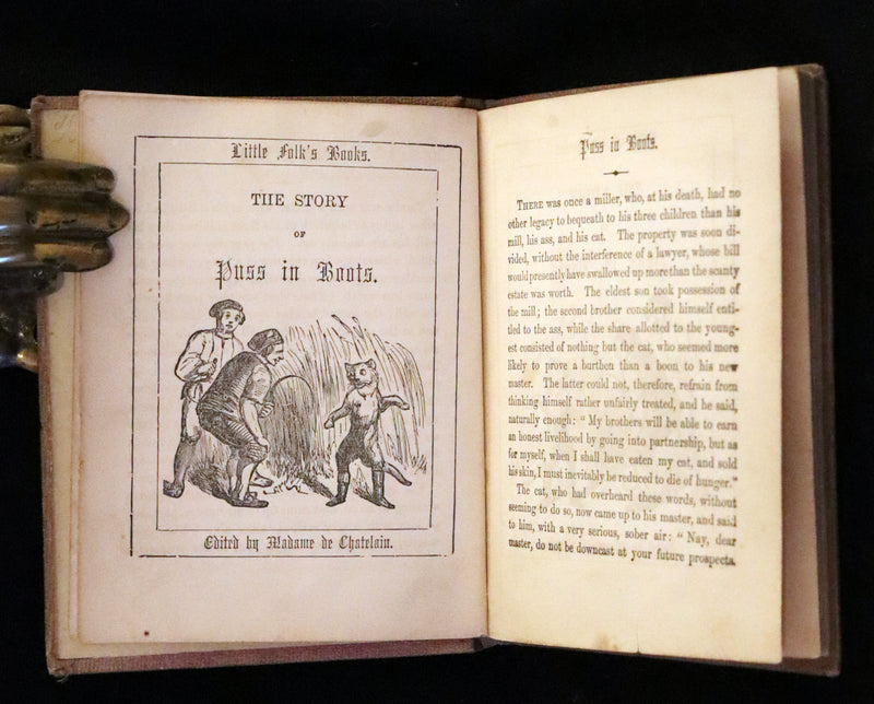 1840 Scarce Book - Little Folk Fairy Tales, Puss in Boots, The White Cat, The Ugly Little Duck, ... Illustrated.