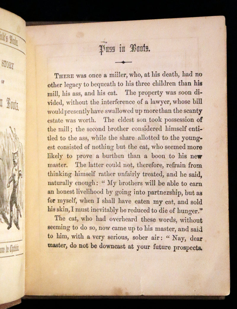 1840 Scarce Book - Little Folk Fairy Tales, Puss in Boots, The White Cat, The Ugly Little Duck, ... Illustrated.
