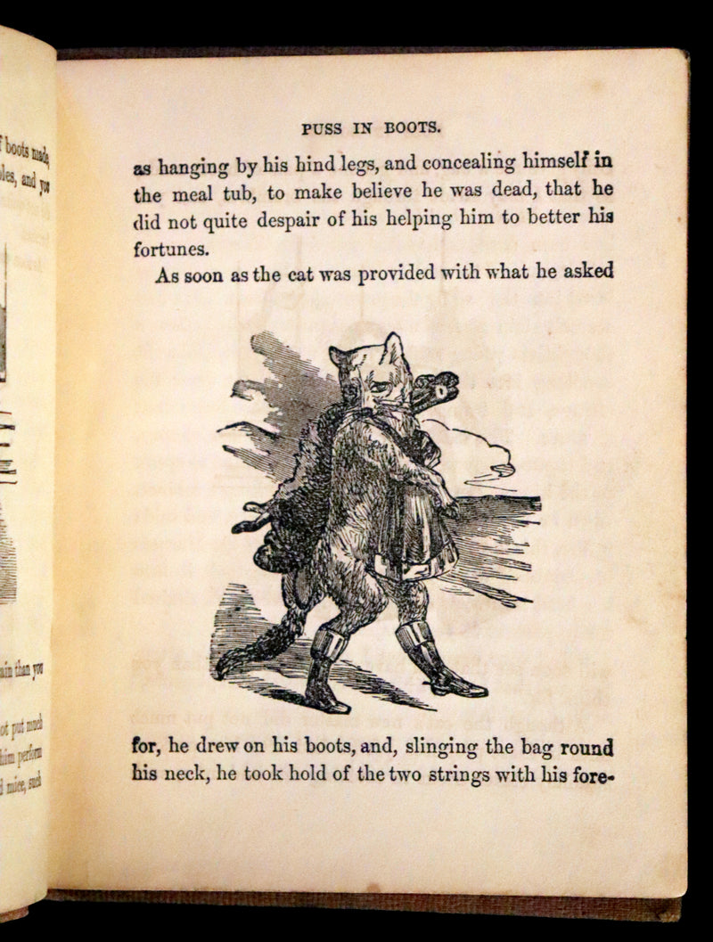 1840 Scarce Book - Little Folk Fairy Tales, Puss in Boots, The White Cat, The Ugly Little Duck, ... Illustrated.