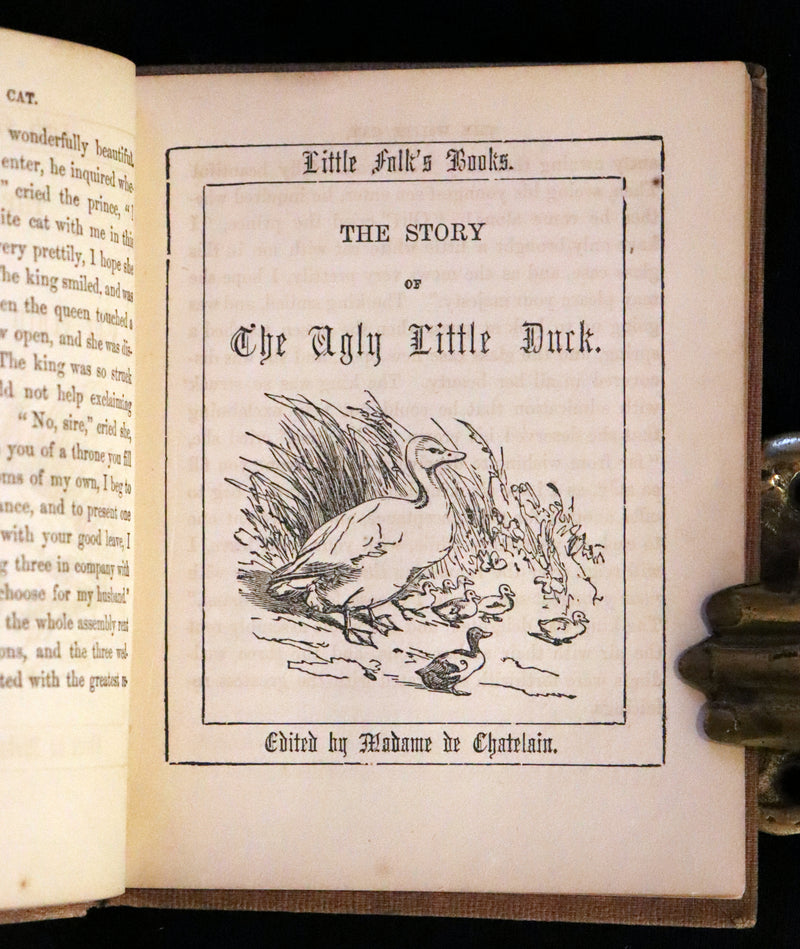 1840 Scarce Book - Little Folk Fairy Tales, Puss in Boots, The White Cat, The Ugly Little Duck, ... Illustrated.