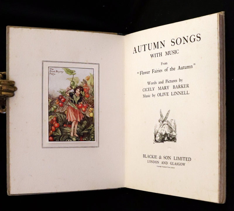 1926 First Edition - Flower Fairies of the Autumn Songs with Music by Cicely Mary Barker.