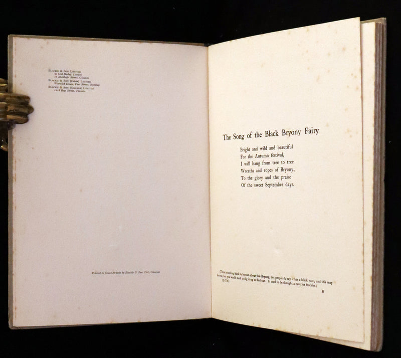 1926 First Edition - Flower Fairies of the Autumn Songs with Music by Cicely Mary Barker.