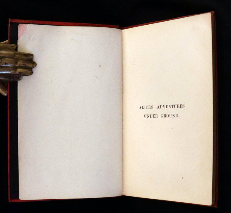 1886 Rare First Edition - Alice's Adventures Under Ground illustrated by Lewis Carroll. Alice's Adventures in Wonderland.