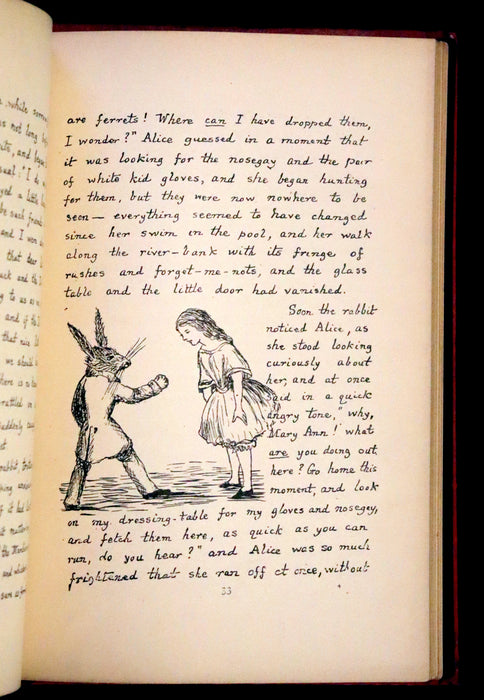 1886 Rare First Edition - Alice's Adventures Under Ground illustrated by Lewis Carroll. Alice's Adventures in Wonderland.