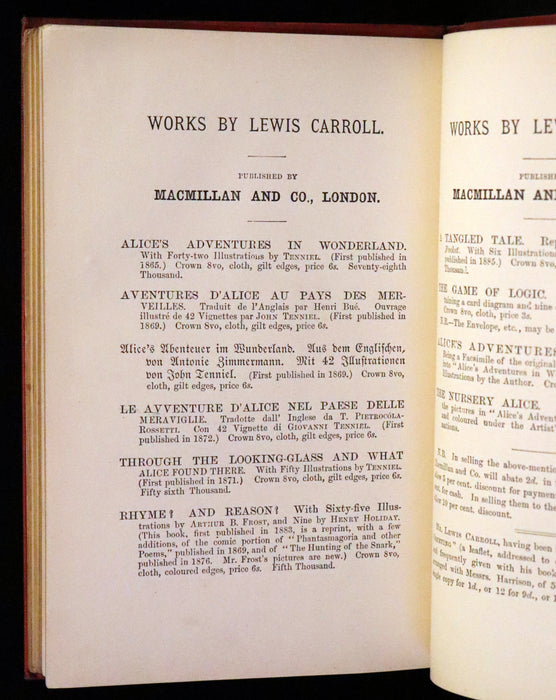 1886 Rare First Edition - Alice's Adventures Under Ground illustrated by Lewis Carroll. Alice's Adventures in Wonderland.