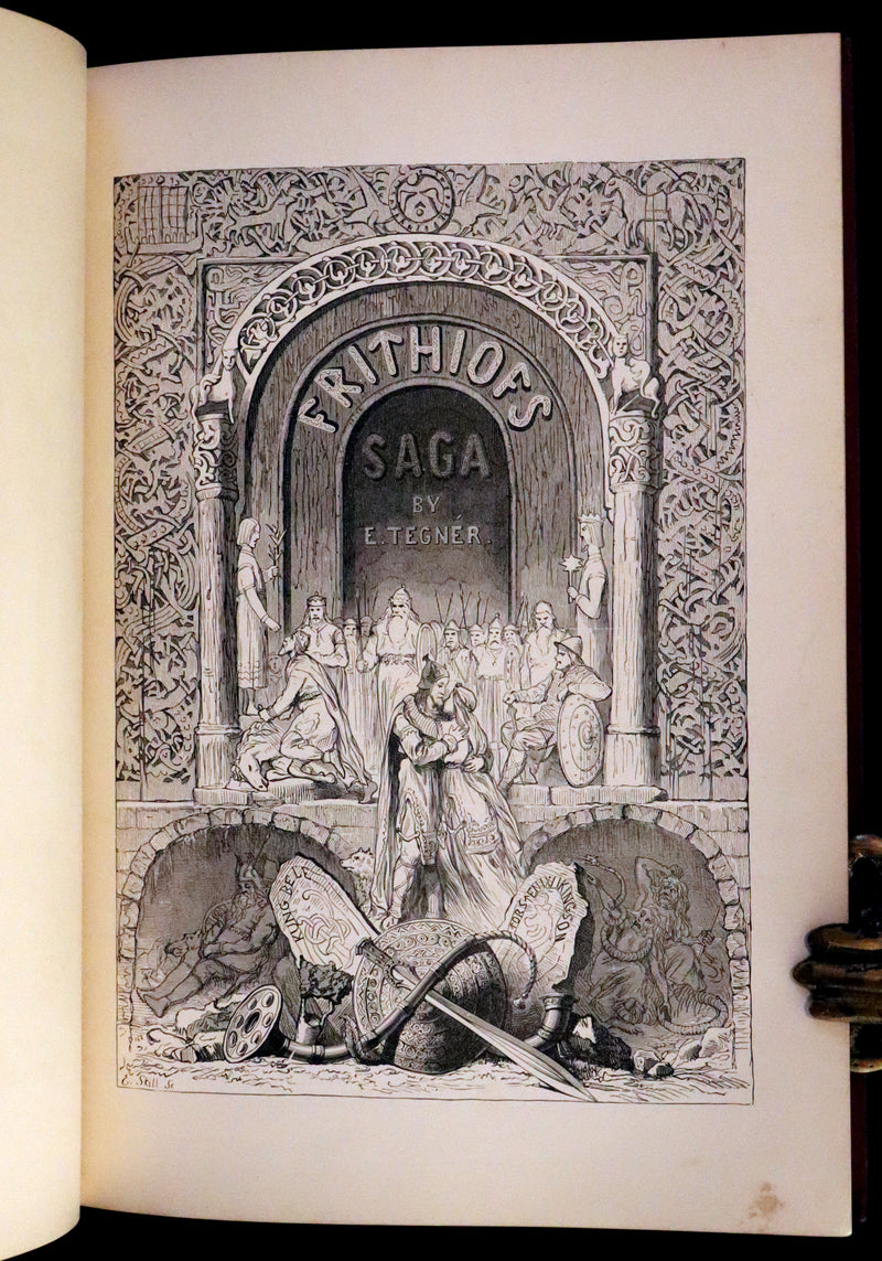 1878 Rare First English Edition - Frithiof's Saga, A Legend of Ancient Norway. Illustrated Viking Tales of the North.