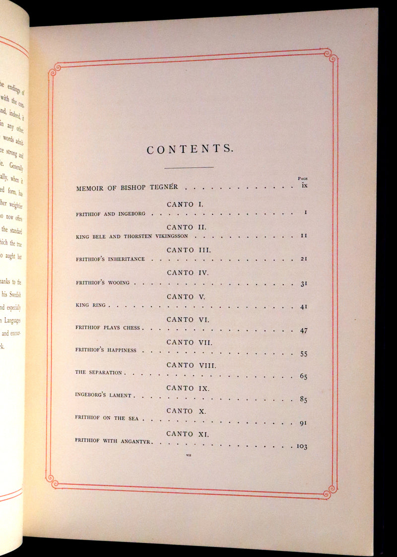 1878 Rare First English Edition - Frithiof's Saga, A Legend of Ancient Norway. Illustrated Viking Tales of the North.