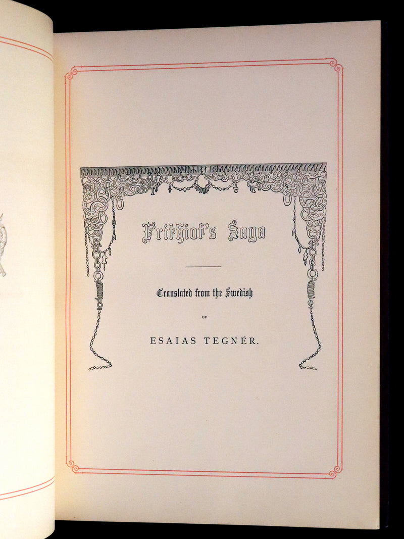 1878 Rare First English Edition - Frithiof's Saga, A Legend of Ancient Norway. Illustrated Viking Tales of the North.