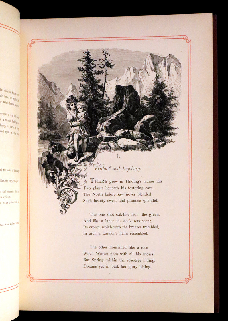 1878 Rare First English Edition - Frithiof's Saga, A Legend of Ancient Norway. Illustrated Viking Tales of the North.
