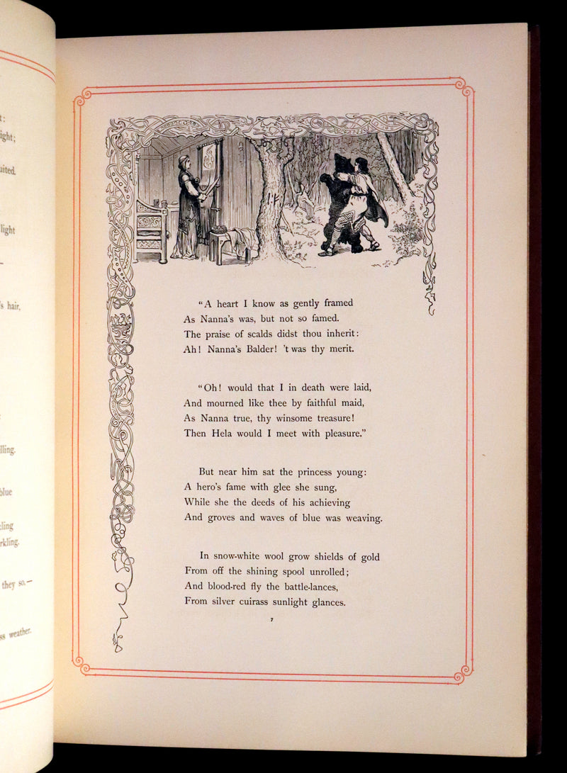 1878 Rare First English Edition - Frithiof's Saga, A Legend of Ancient Norway. Illustrated Viking Tales of the North.