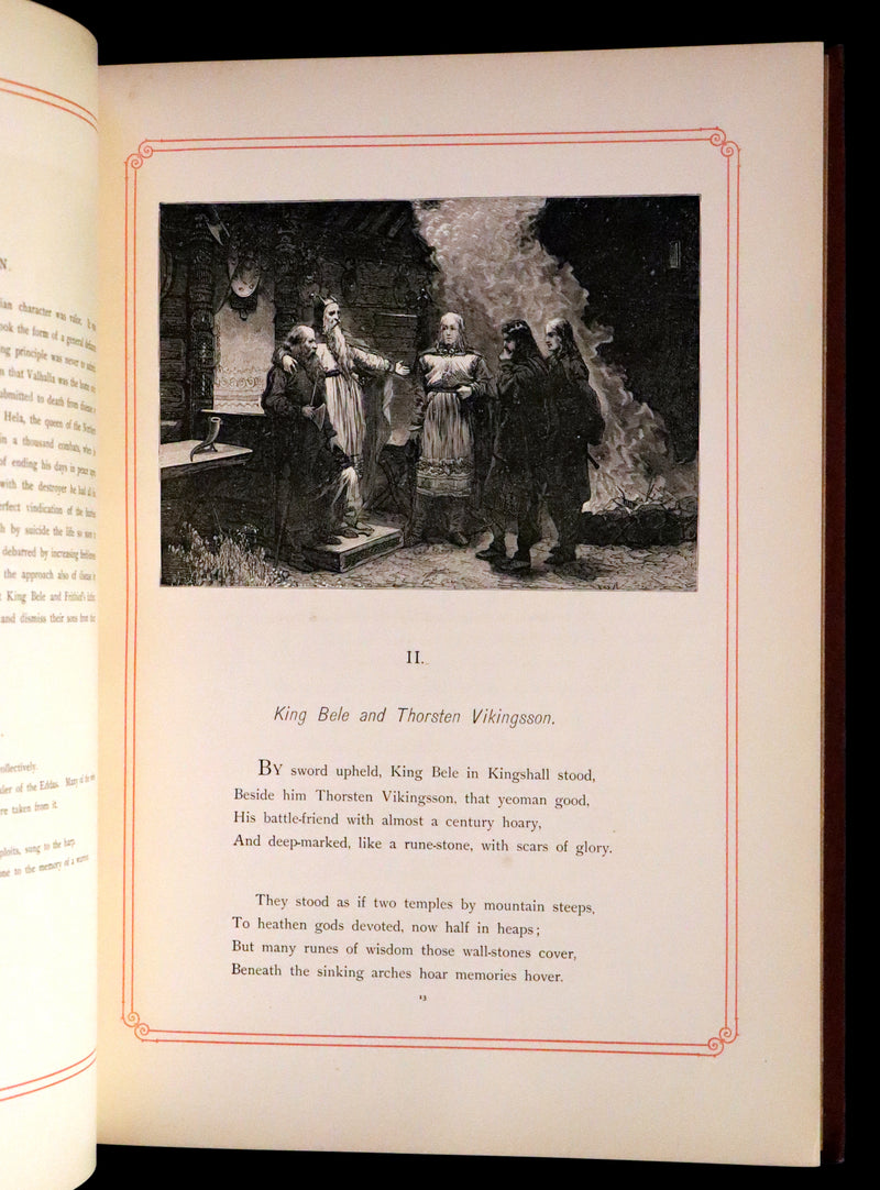 1878 Rare First English Edition - Frithiof's Saga, A Legend of Ancient Norway. Illustrated Viking Tales of the North.