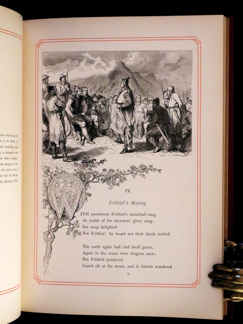 1878 Rare First English Edition - Frithiof's Saga, A Legend of Ancient Norway. Illustrated Viking Tales of the North.