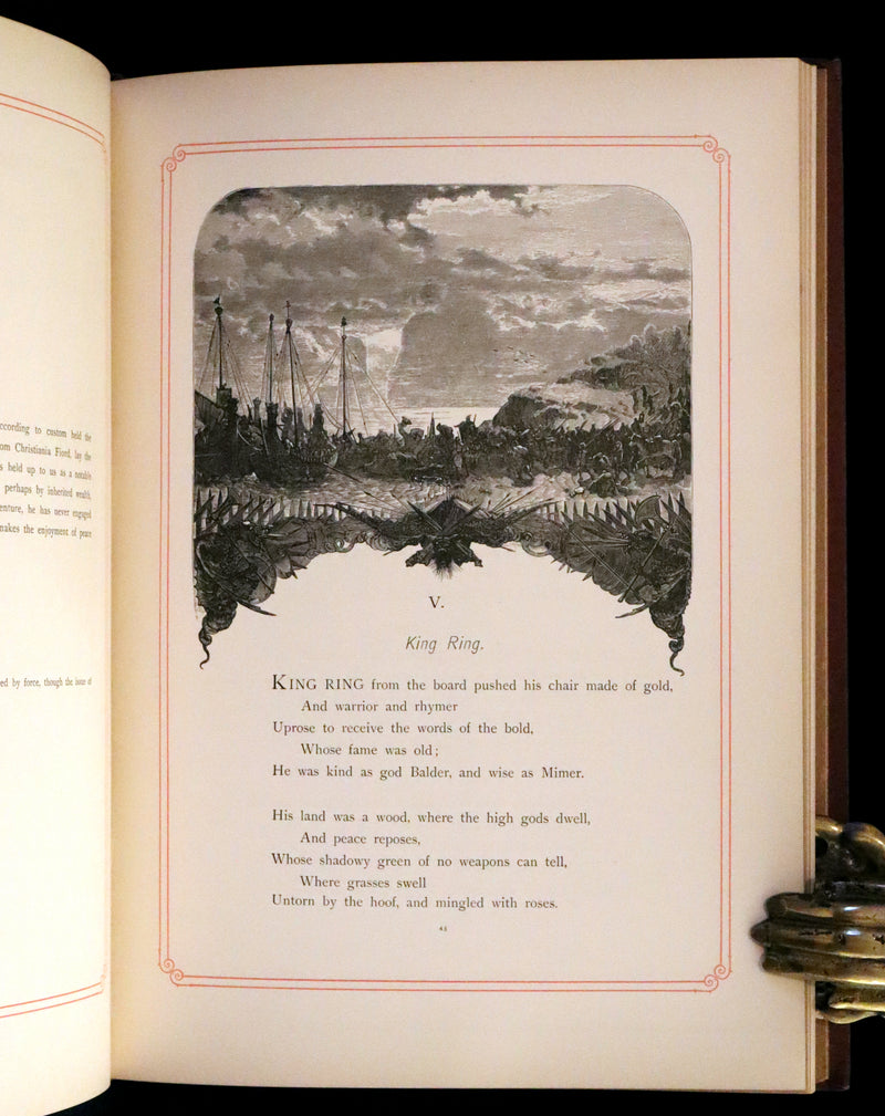 1878 Rare First English Edition - Frithiof's Saga, A Legend of Ancient Norway. Illustrated Viking Tales of the North.