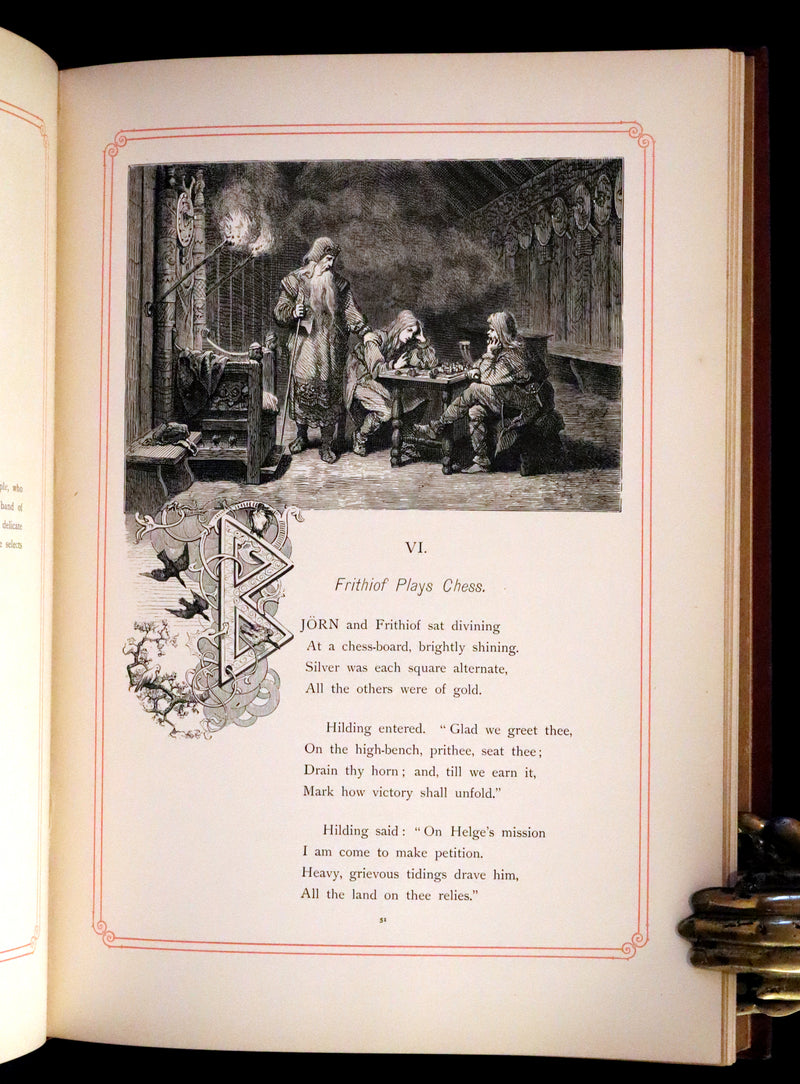 1878 Rare First English Edition - Frithiof's Saga, A Legend of Ancient Norway. Illustrated Viking Tales of the North.