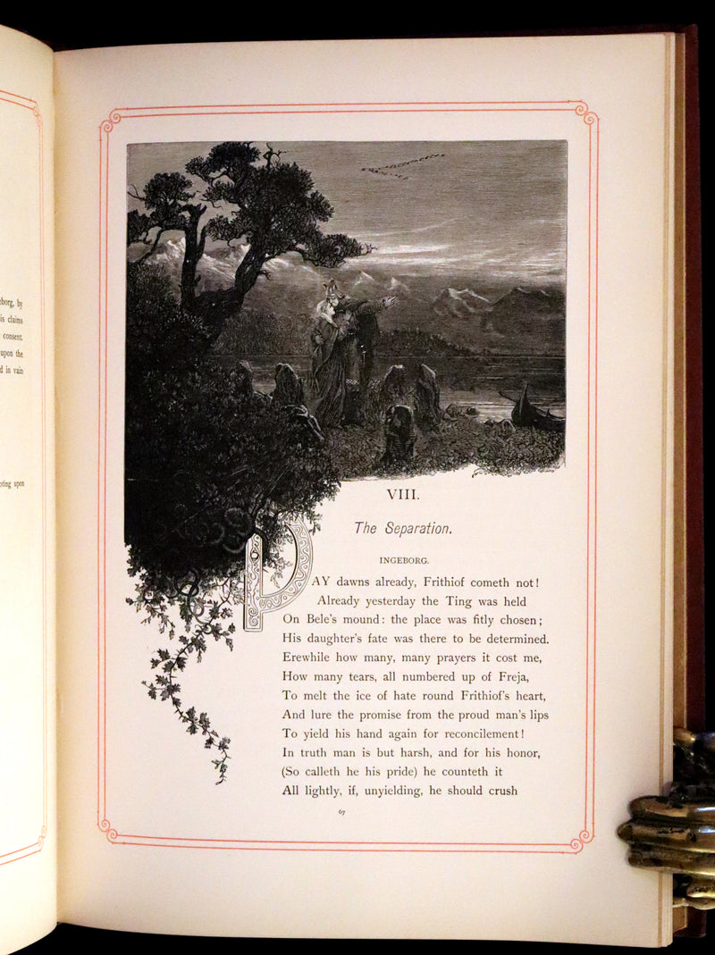 1878 Rare First English Edition - Frithiof's Saga, A Legend of Ancient Norway. Illustrated Viking Tales of the North.