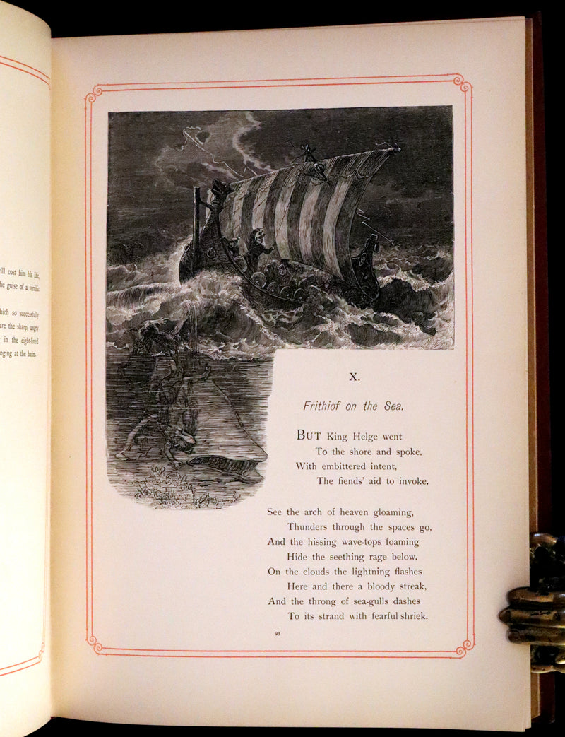 1878 Rare First English Edition - Frithiof's Saga, A Legend of Ancient Norway. Illustrated Viking Tales of the North.