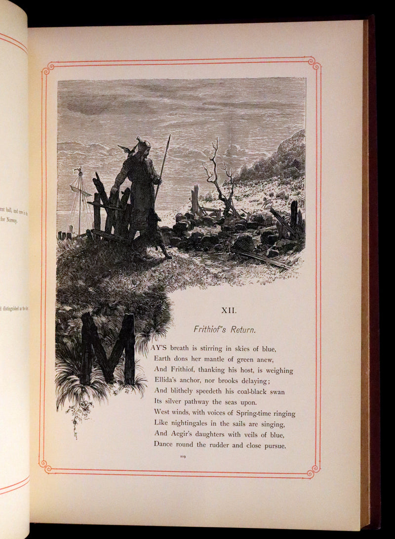 1878 Rare First English Edition - Frithiof's Saga, A Legend of Ancient Norway. Illustrated Viking Tales of the North.