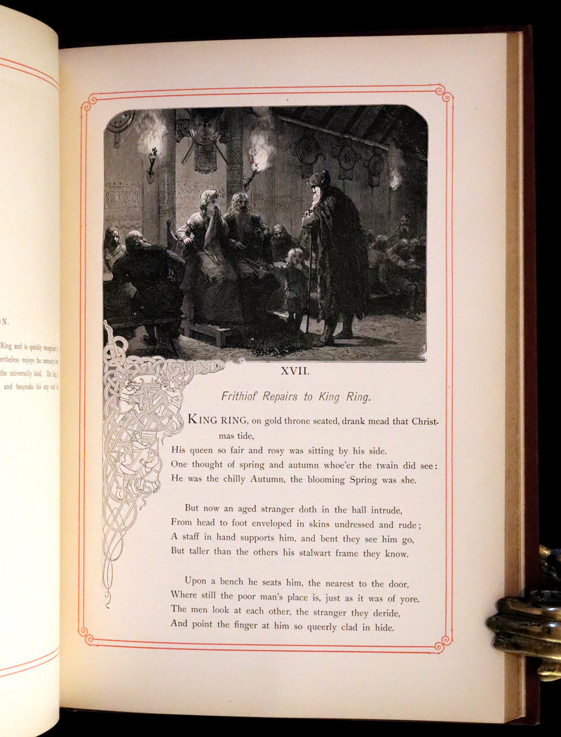 1878 Rare First English Edition - Frithiof's Saga, A Legend of Ancient Norway. Illustrated Viking Tales of the North.