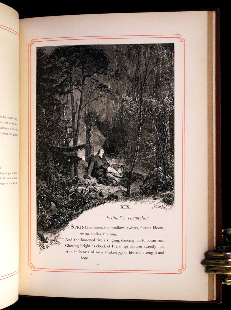 1878 Rare First English Edition - Frithiof's Saga, A Legend of Ancient Norway. Illustrated Viking Tales of the North.