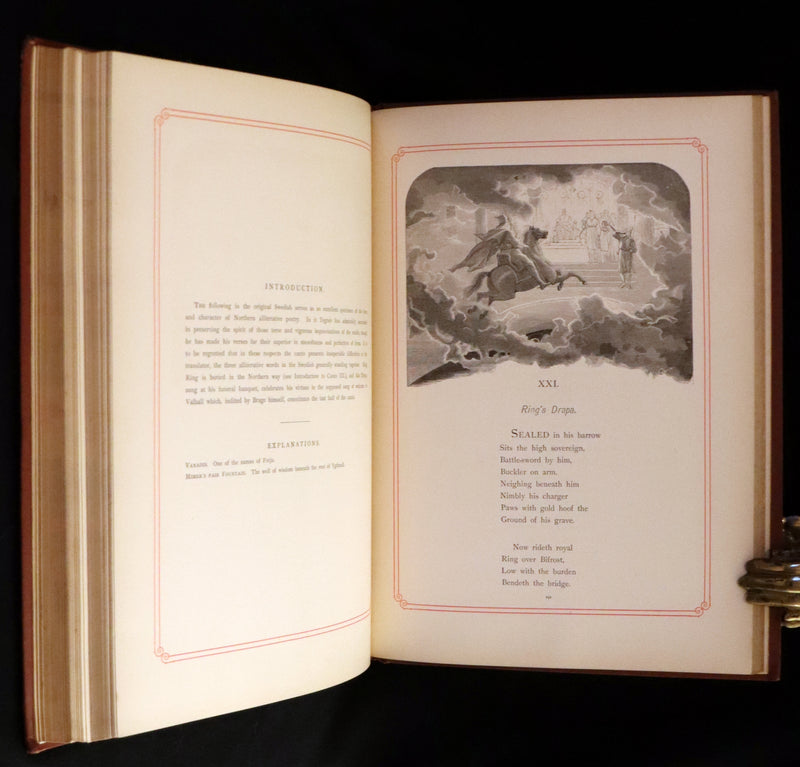 1878 Rare First English Edition - Frithiof's Saga, A Legend of Ancient Norway. Illustrated Viking Tales of the North.