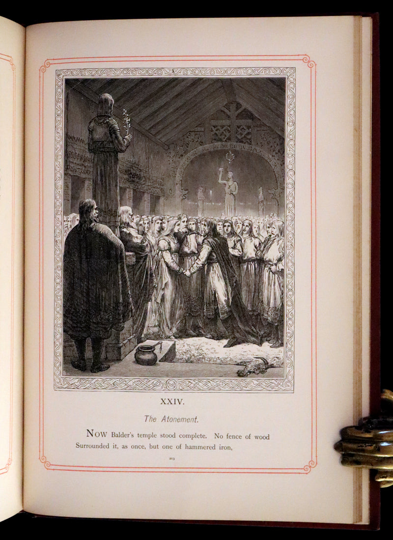 1878 Rare First English Edition - Frithiof's Saga, A Legend of Ancient Norway. Illustrated Viking Tales of the North.