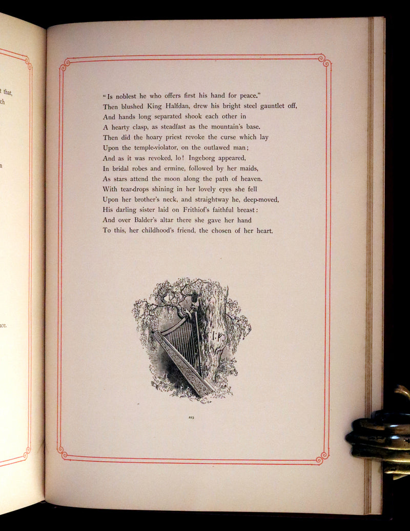 1878 Rare First English Edition - Frithiof's Saga, A Legend of Ancient Norway. Illustrated Viking Tales of the North.