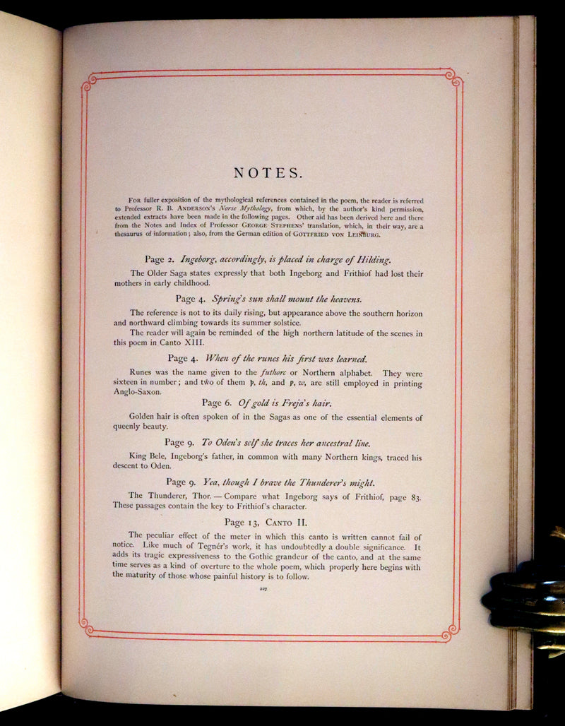 1878 Rare First English Edition - Frithiof's Saga, A Legend of Ancient Norway. Illustrated Viking Tales of the North.