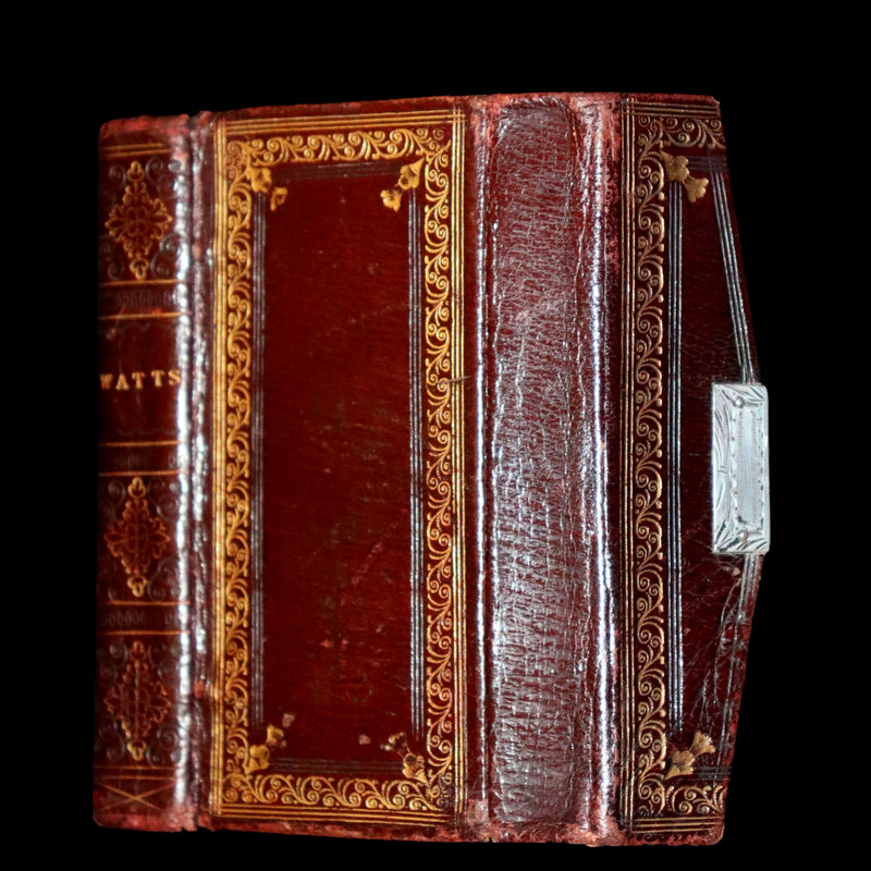 1821 Scarce Book with silver clasp - Psalms, Hymns, and Spiritual Songs by Isaac Watts.