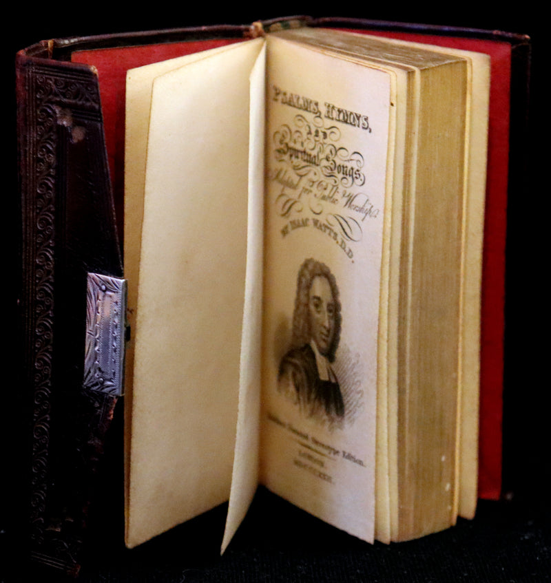 1821 Scarce Book with silver clasp - Psalms, Hymns, and Spiritual Songs by Isaac Watts.