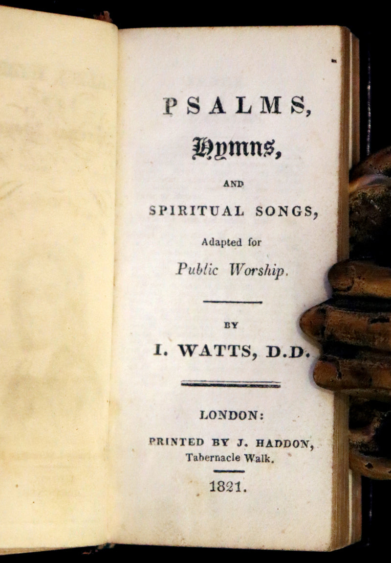 1821 Scarce Book with silver clasp - Psalms, Hymns, and Spiritual Songs by Isaac Watts.