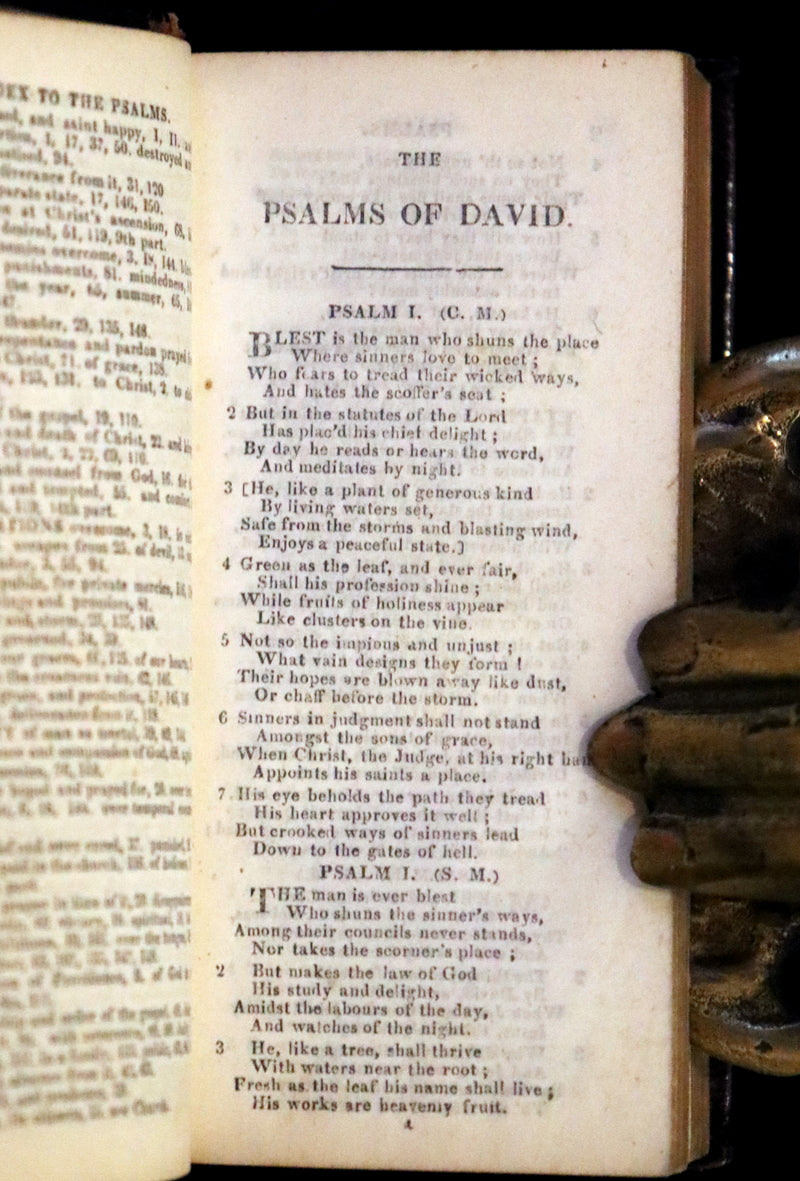 1821 Scarce Book with silver clasp - Psalms, Hymns, and Spiritual Songs by Isaac Watts.