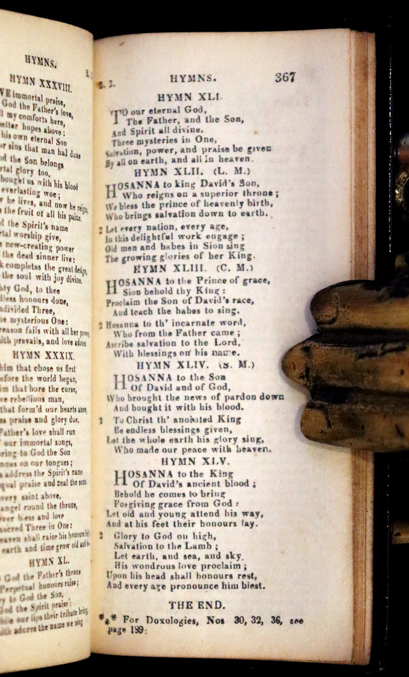 1821 Scarce Book with silver clasp - Psalms, Hymns, and Spiritual Songs by Isaac Watts.