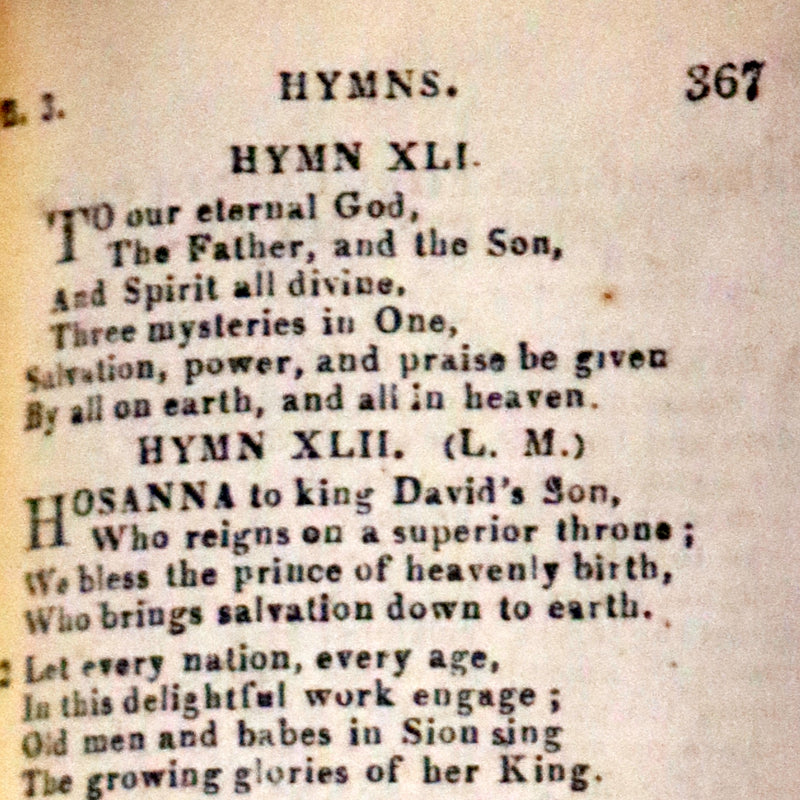 1821 Scarce Book with silver clasp - Psalms, Hymns, and Spiritual Songs by Isaac Watts.