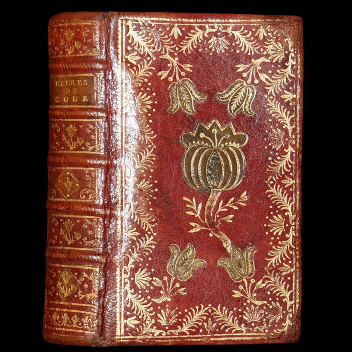 1753 Scarce French Latin Book in an Exquisite Binding - New Hours Dedicated to Madame the Princesse.