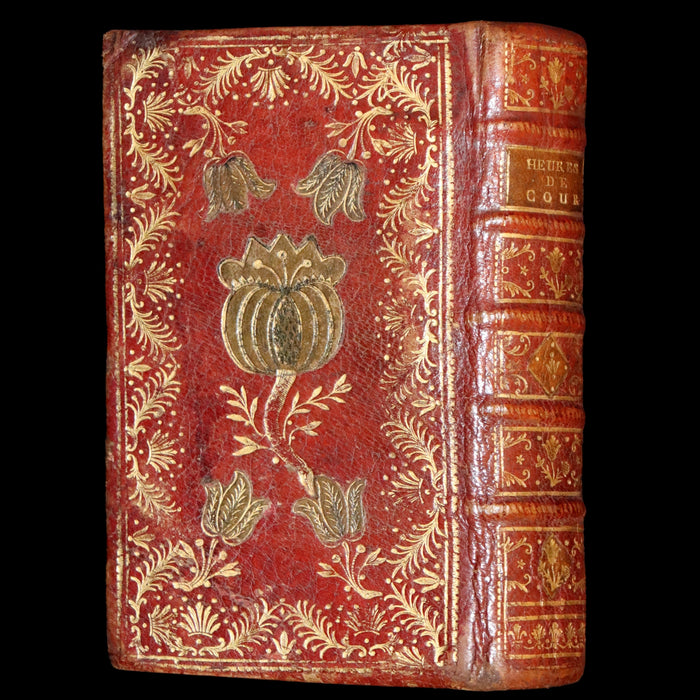 1753 Scarce French Latin Book in an Exquisite Binding - New Hours Dedicated to Madame the Princesse.